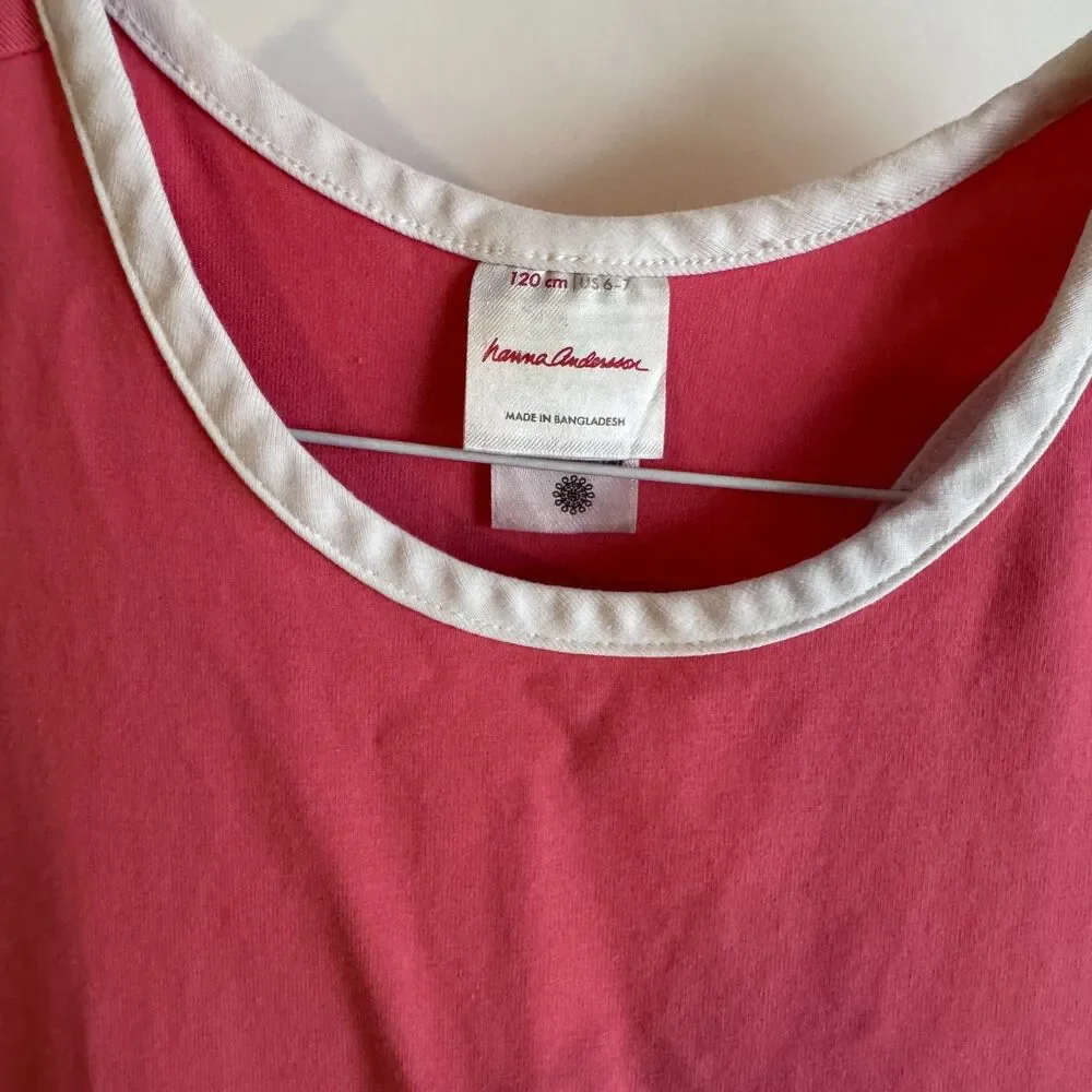 Girls Hanna Andersson Racerback Skater Dress with Pockets Luminous Coral 6-7 120